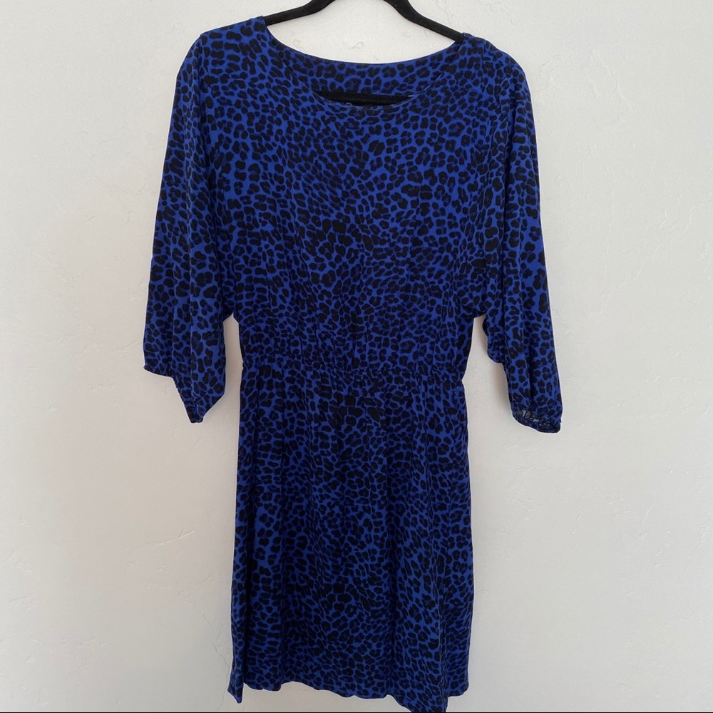 H&M Leopard Print Blue Dress